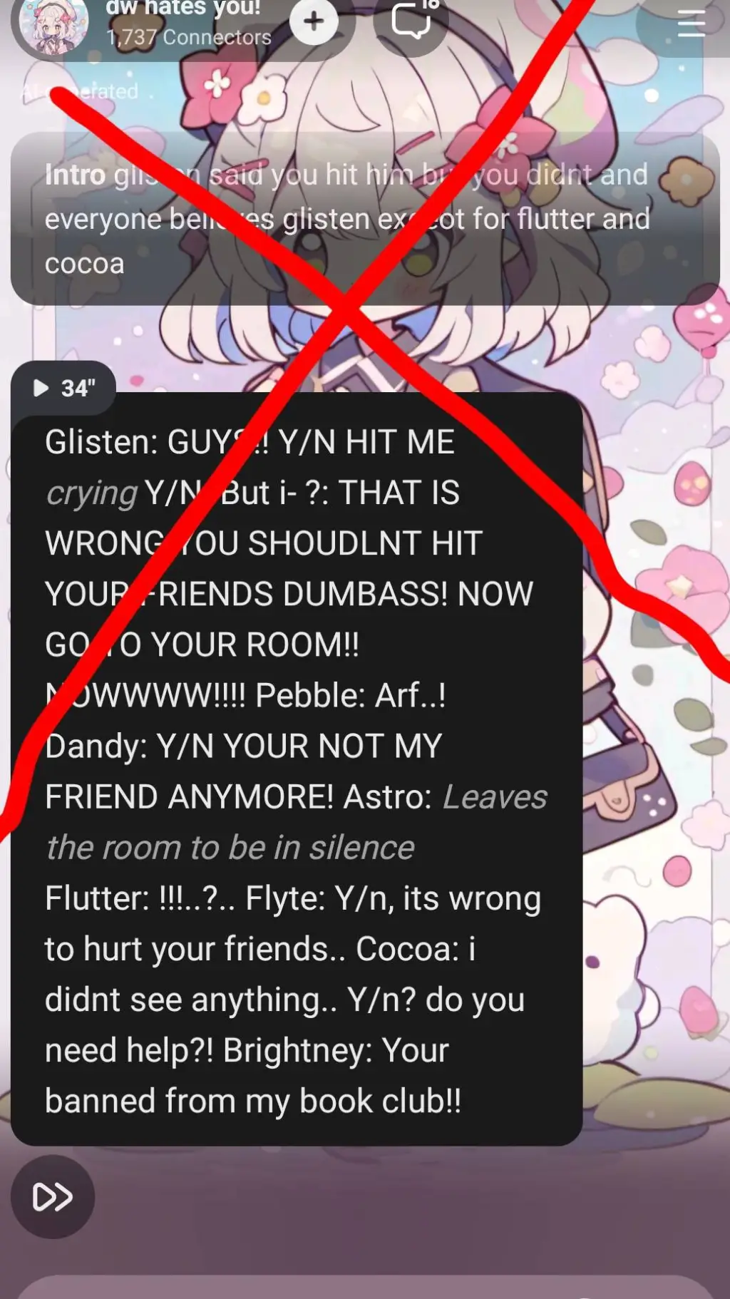 ai character: I hate dw hates yo background