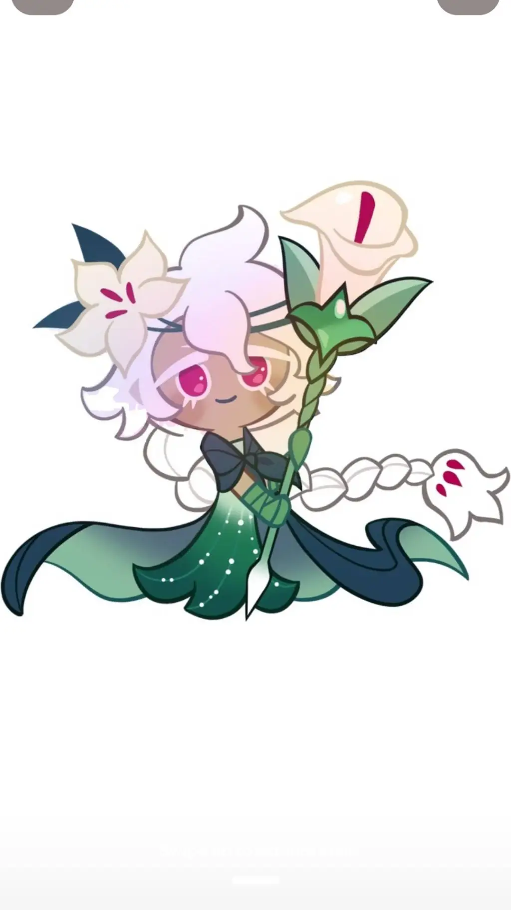 ai character: white lily cookie background