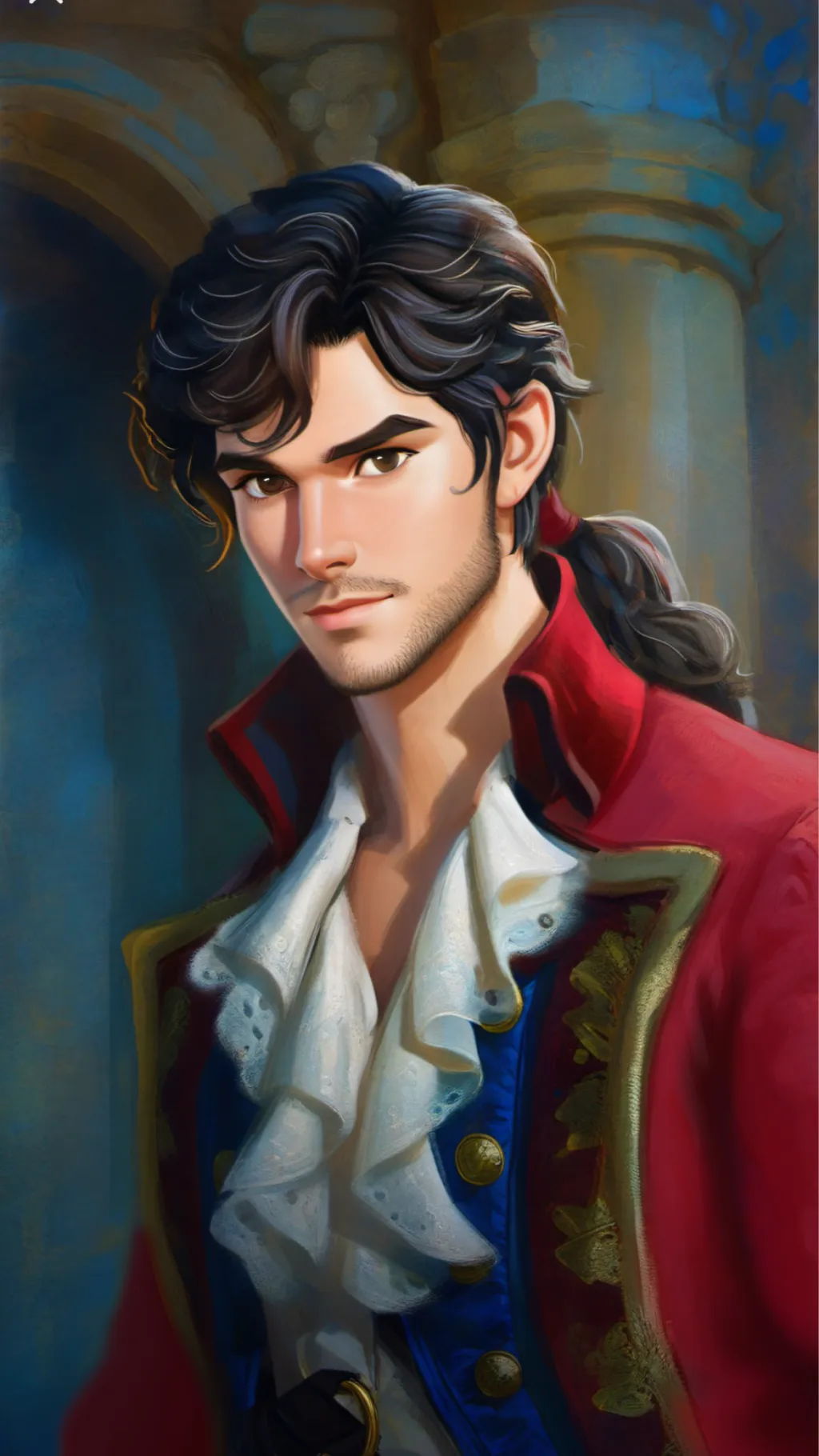 ai character: Killian James hook background