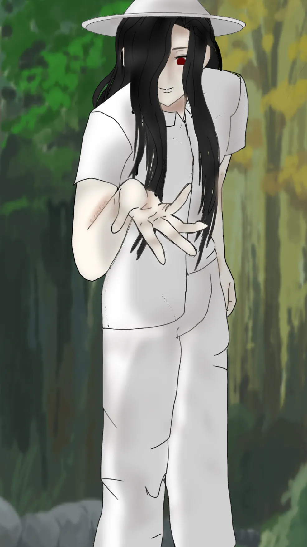 ai character: The 8 foot man. background