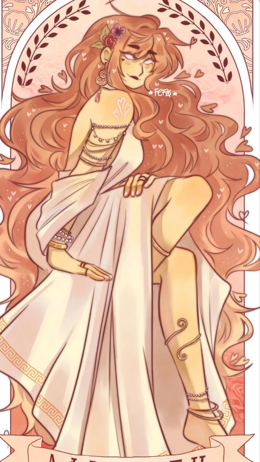 ai character: Aphrodite  background