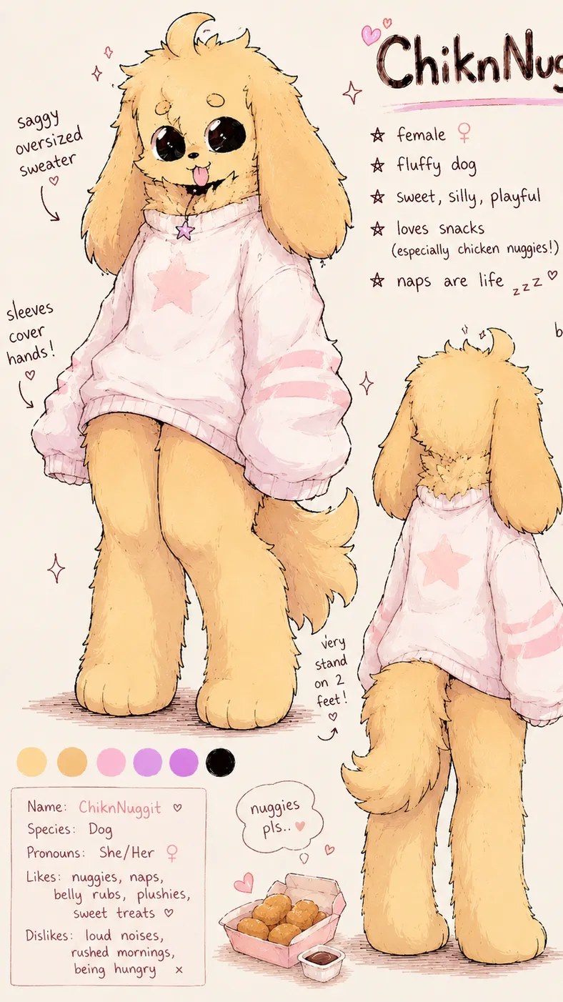 ai character: *fan* ChiknNuggit background