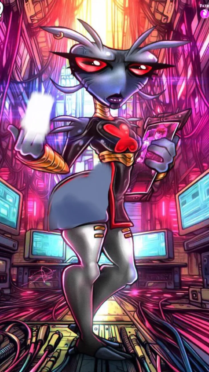 ai character: albedo🖤❤️ background