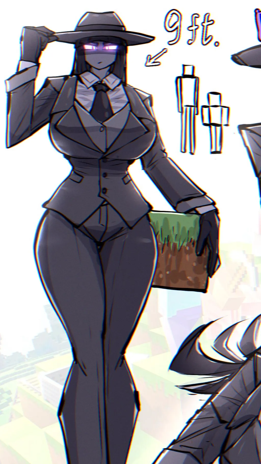 ai character: enderWoman ￼ background