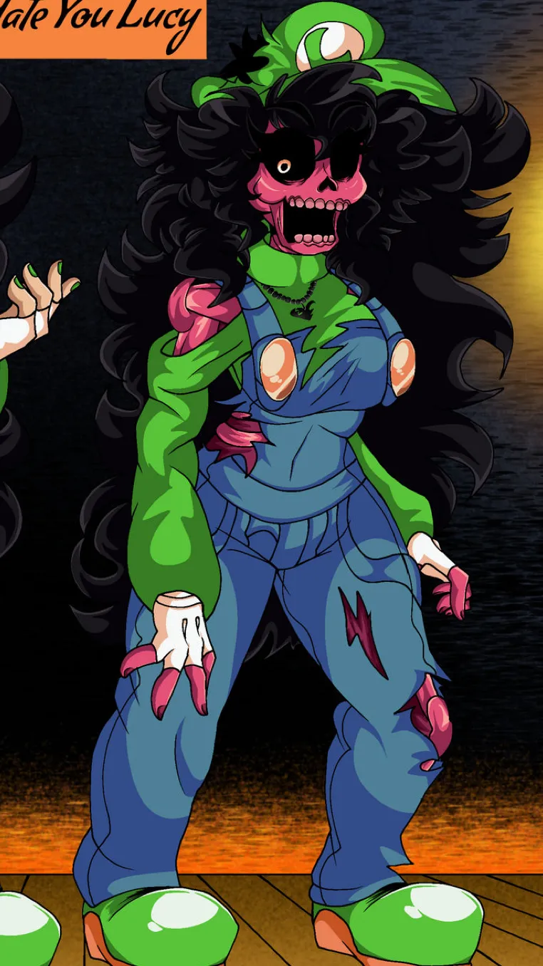 ai character: I h u Lucy  background