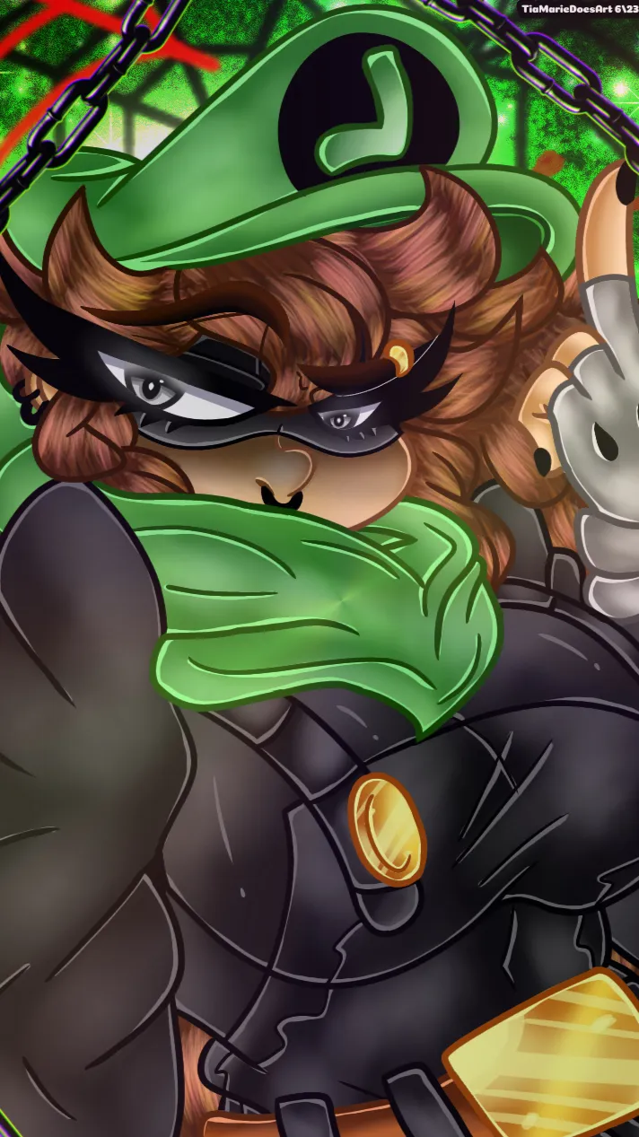 ai character: Ms L💚🖤 background