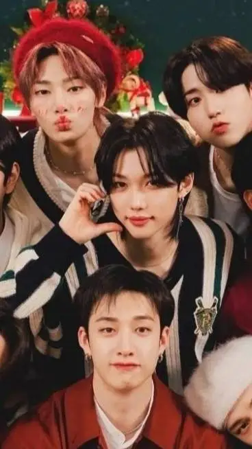 ai character: skz Christmas background