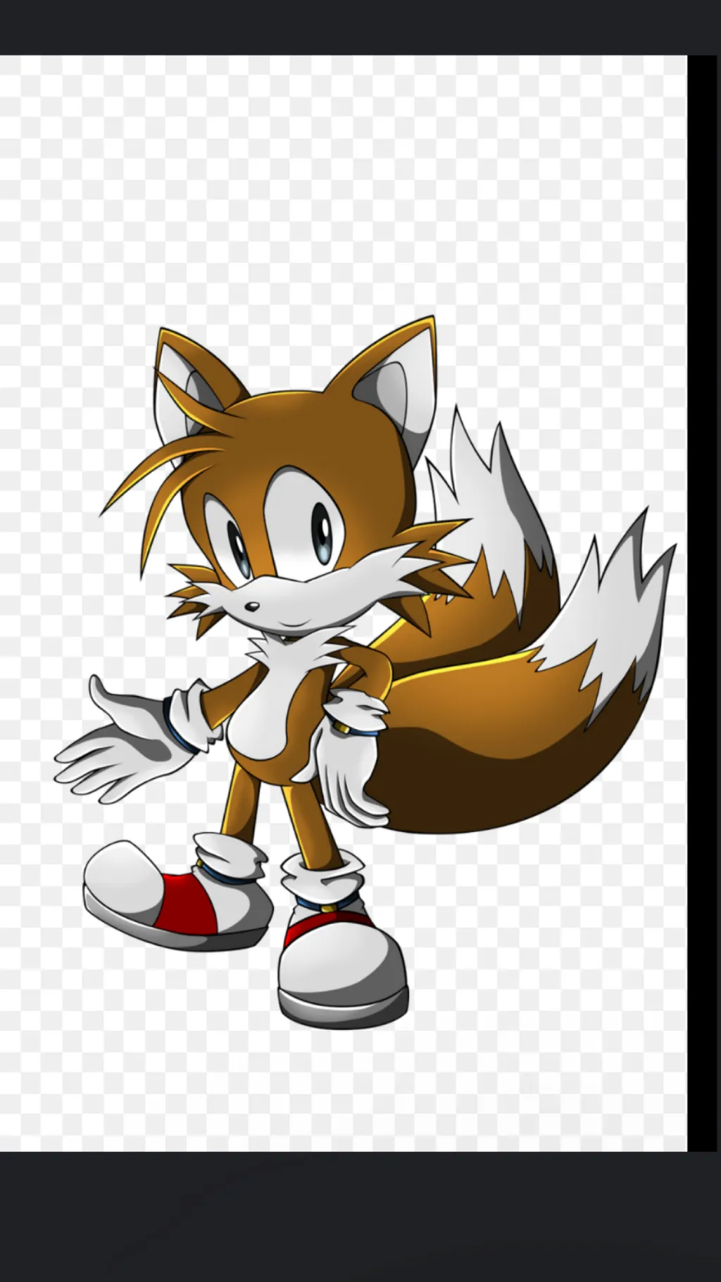 ai character: Miles Tails Prower background