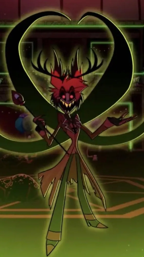 ai character: Alastor panic  background