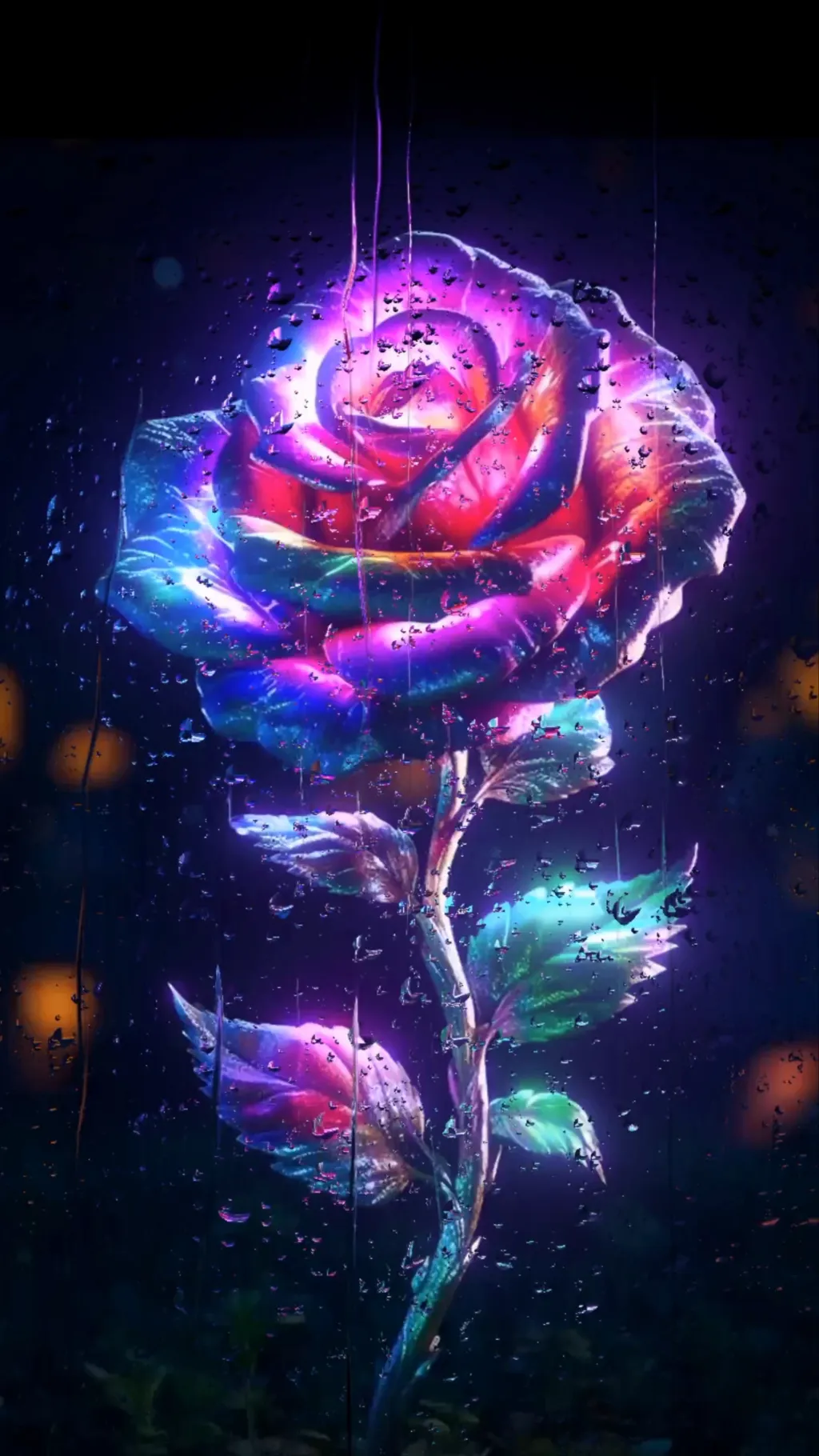 ai character: Roses falling  background