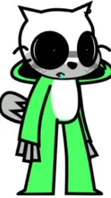 ai character: happy white background