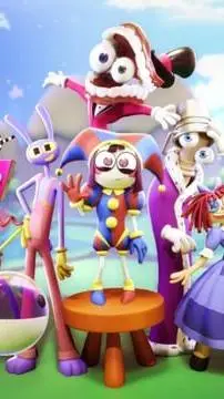 ai character: digital circus background