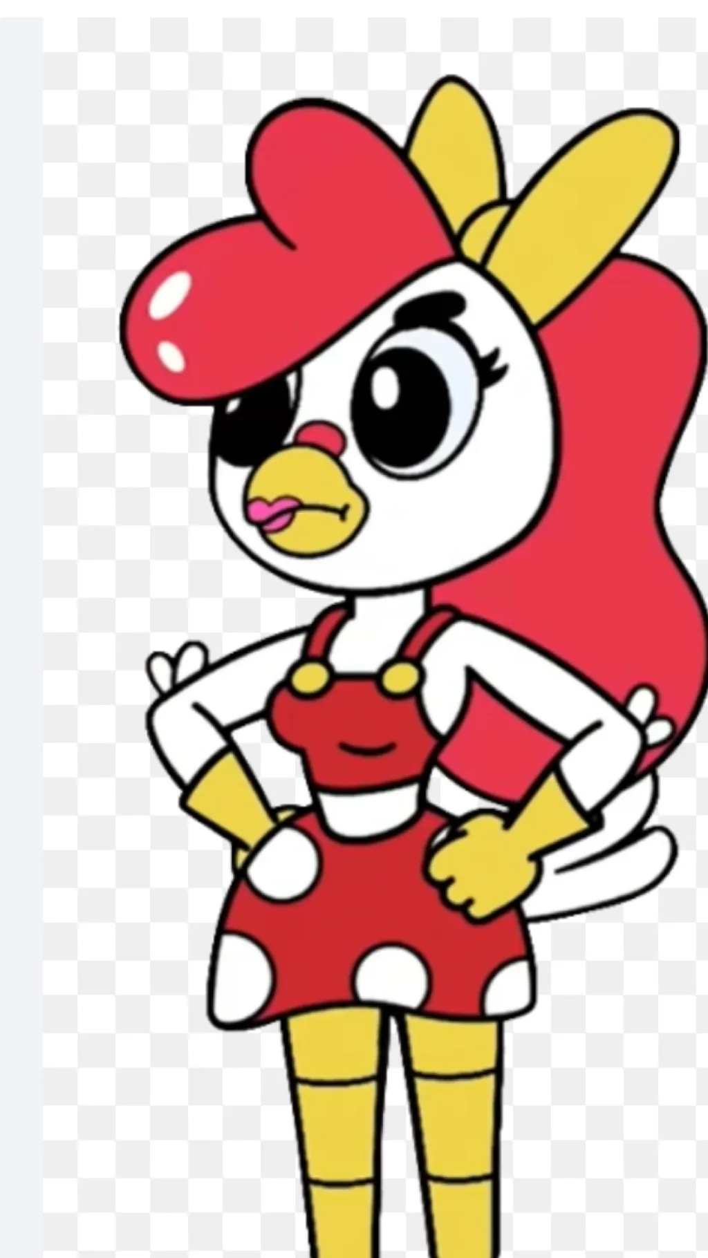 ai character: Ms Clucky  background