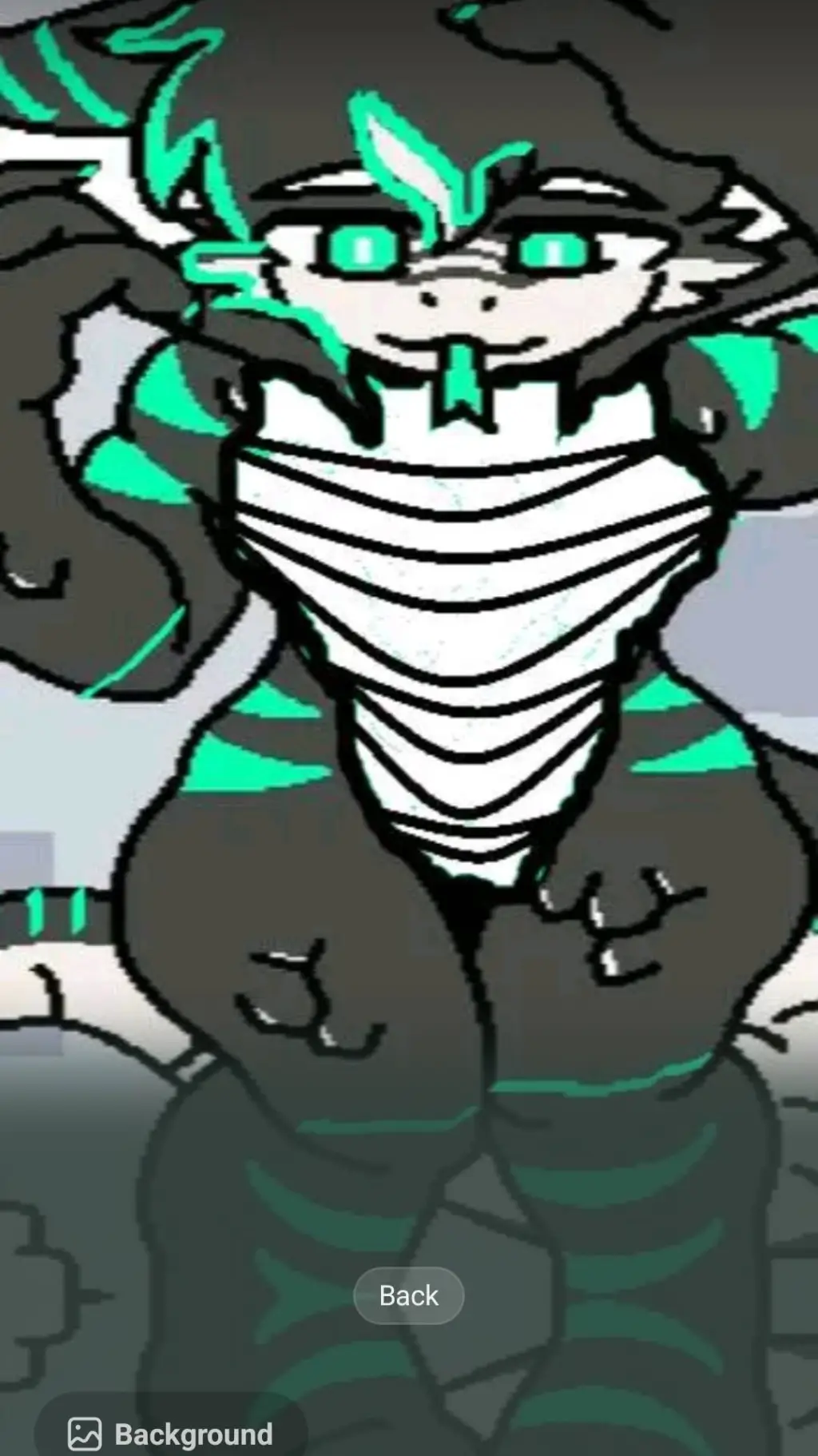 ai character: garden snake latex background