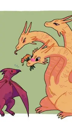 ai character: King Ghidorah background