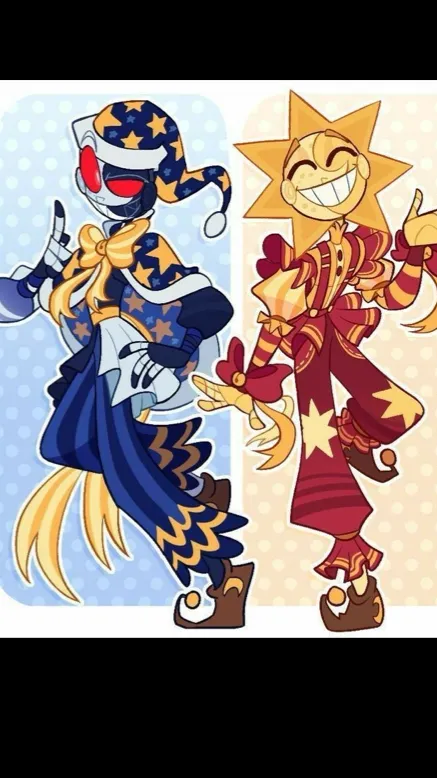 ai character: Sun and moon background