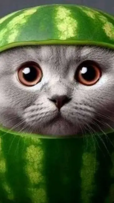 ai character: Watermelon cat background