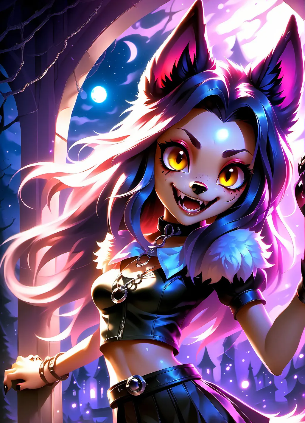 chat with ai character: Hellhound Girl Fur
