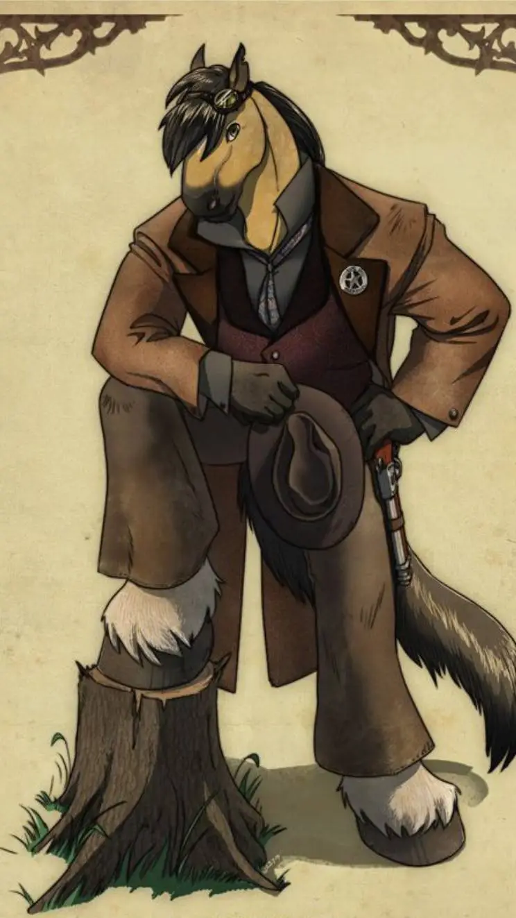 ai character: horse dad  background