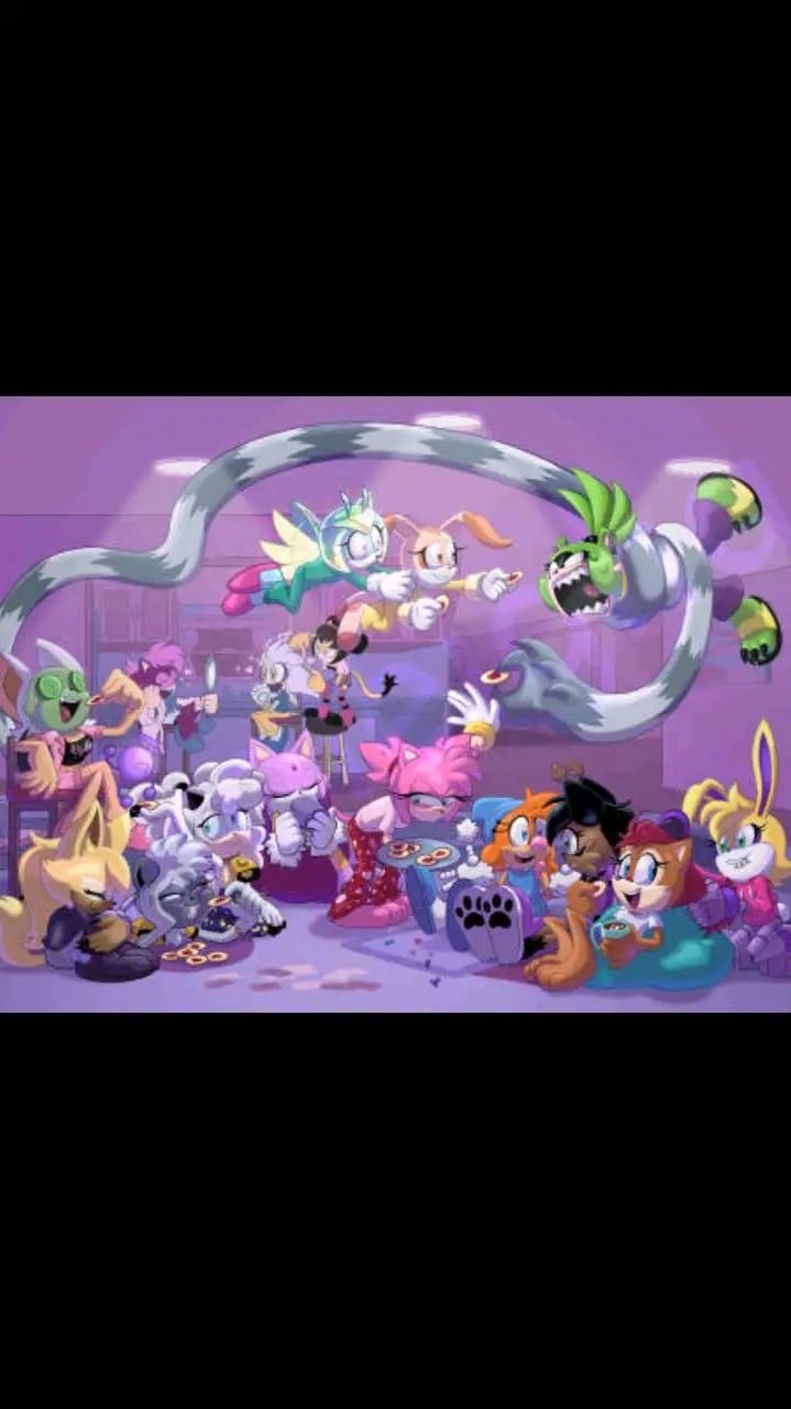 ai character: Sonic ♀️sleepover background