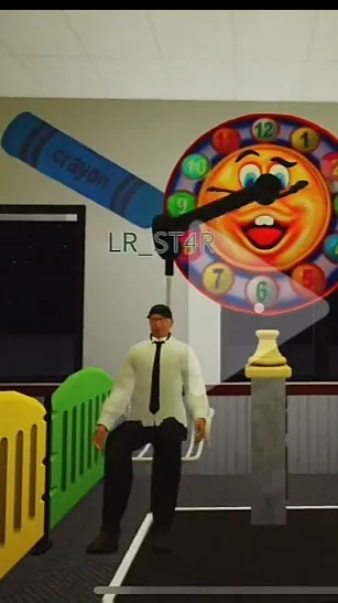 ai character: Chucky E. Cheese background