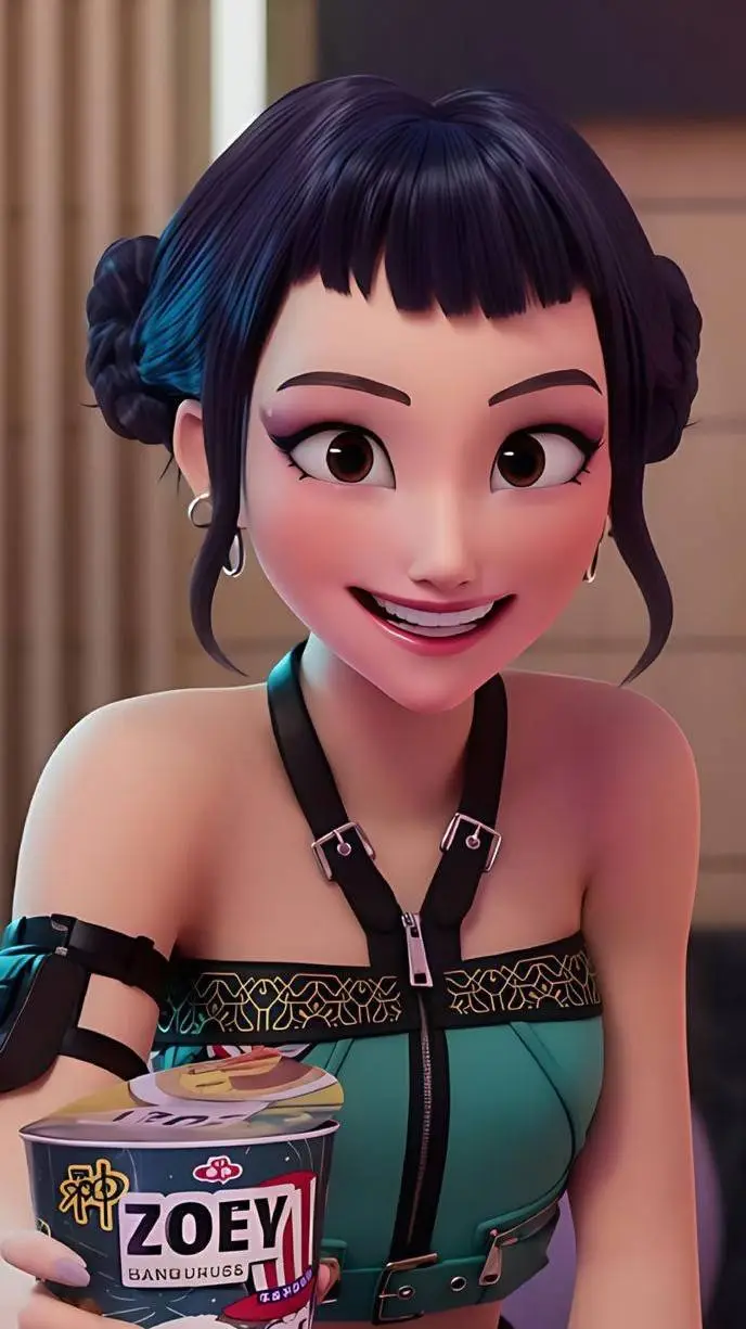 ai character: Zoey  background