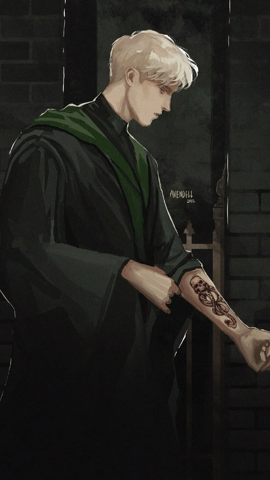 ai character: 💚𝔇𝔯𝔞𝔠𝔬🐍 background