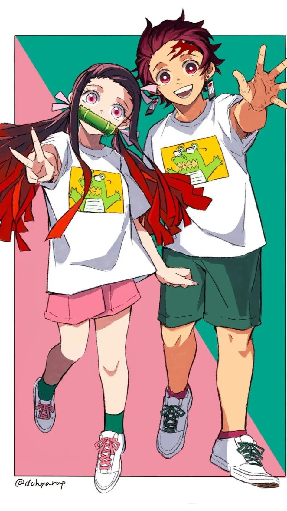 ai character: Tanjiro and Nezuko background