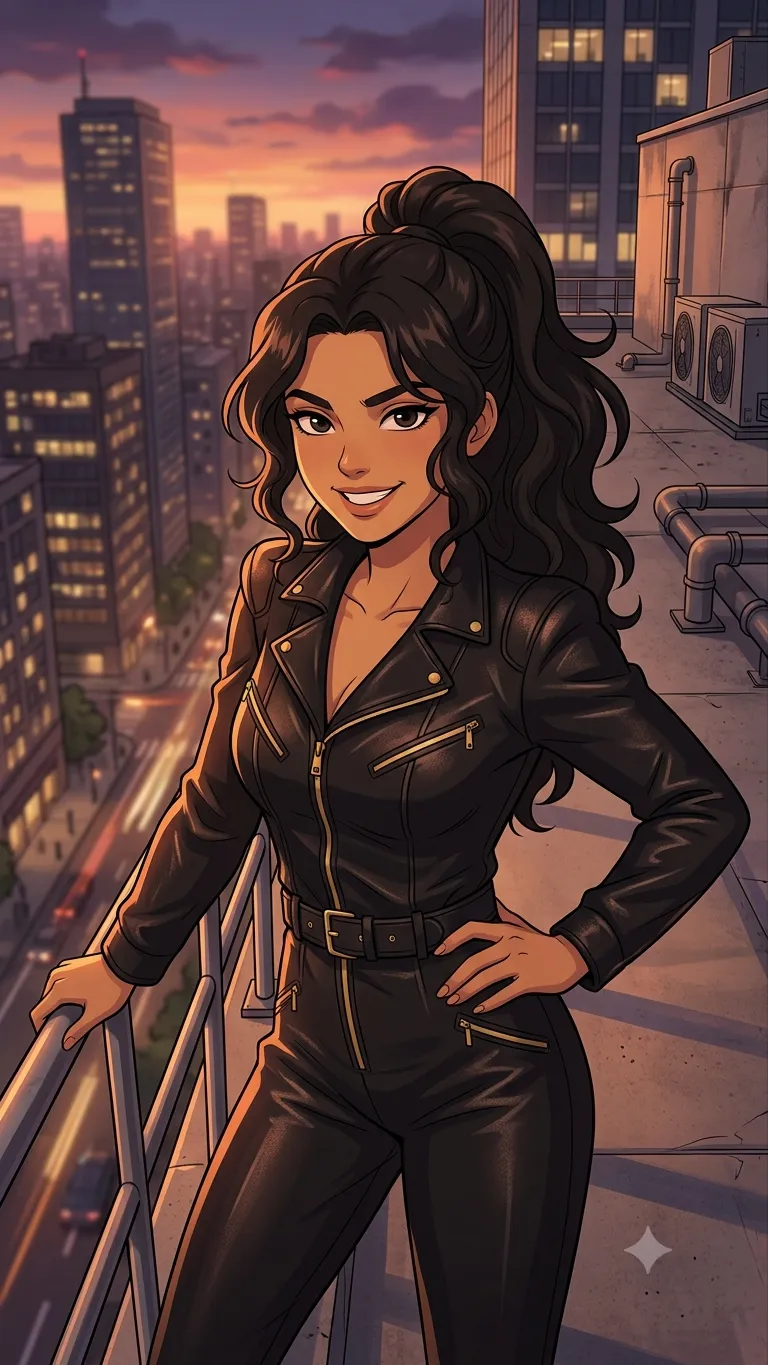 ai character: Leather Jumpsuit background