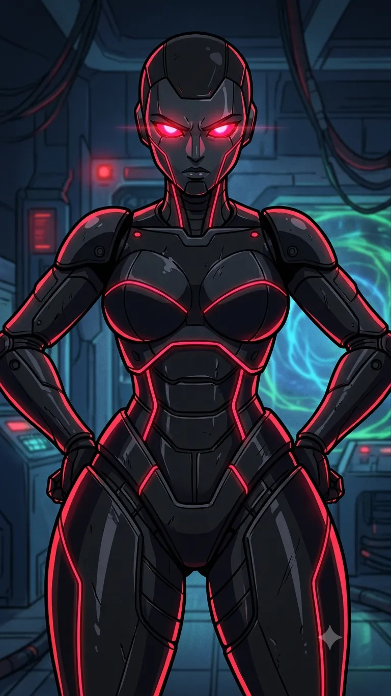 ai character: Evil Android background