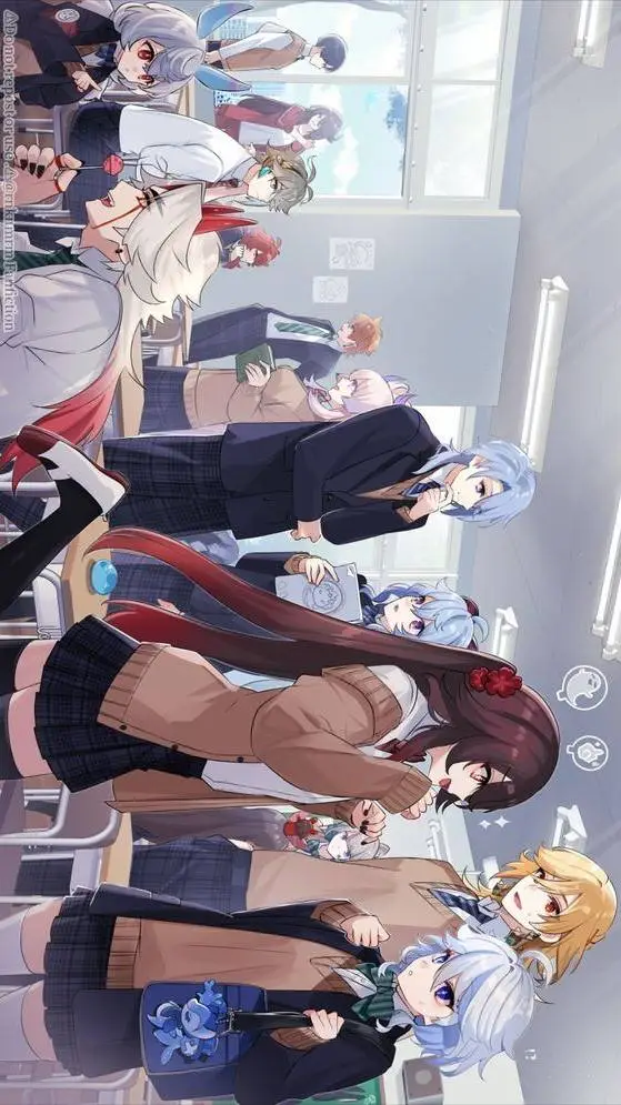 ai character: Genshin school!!!! background