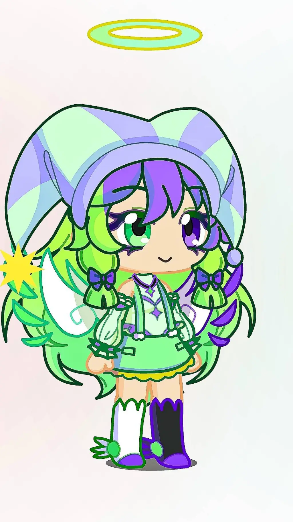 ai character: Dotty Cupid 🟢🟣🃏 background