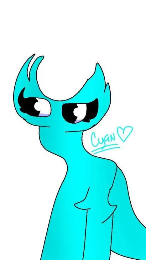 ai character: cyan background