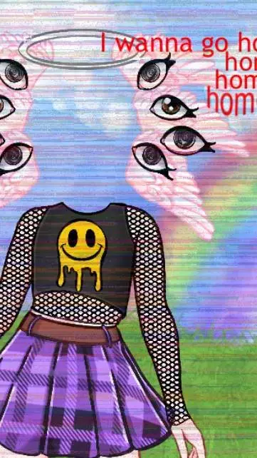 ai character: Crepy sad girl background