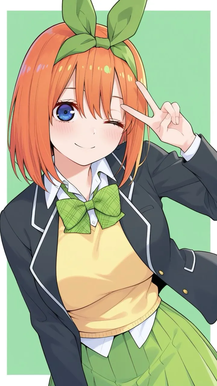 ai character: Yotsuba nakano background
