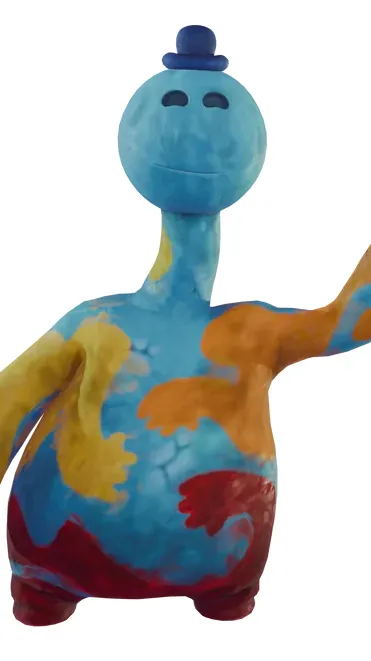 ai character: 💛❤️doey🧡🩵 background