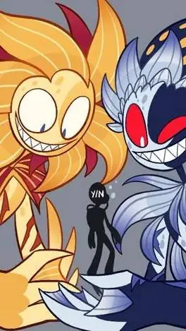 ai character: sun and moon background