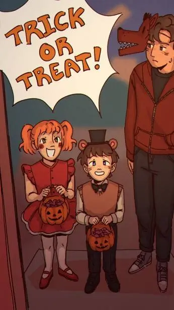 ai character: aftons halloween background