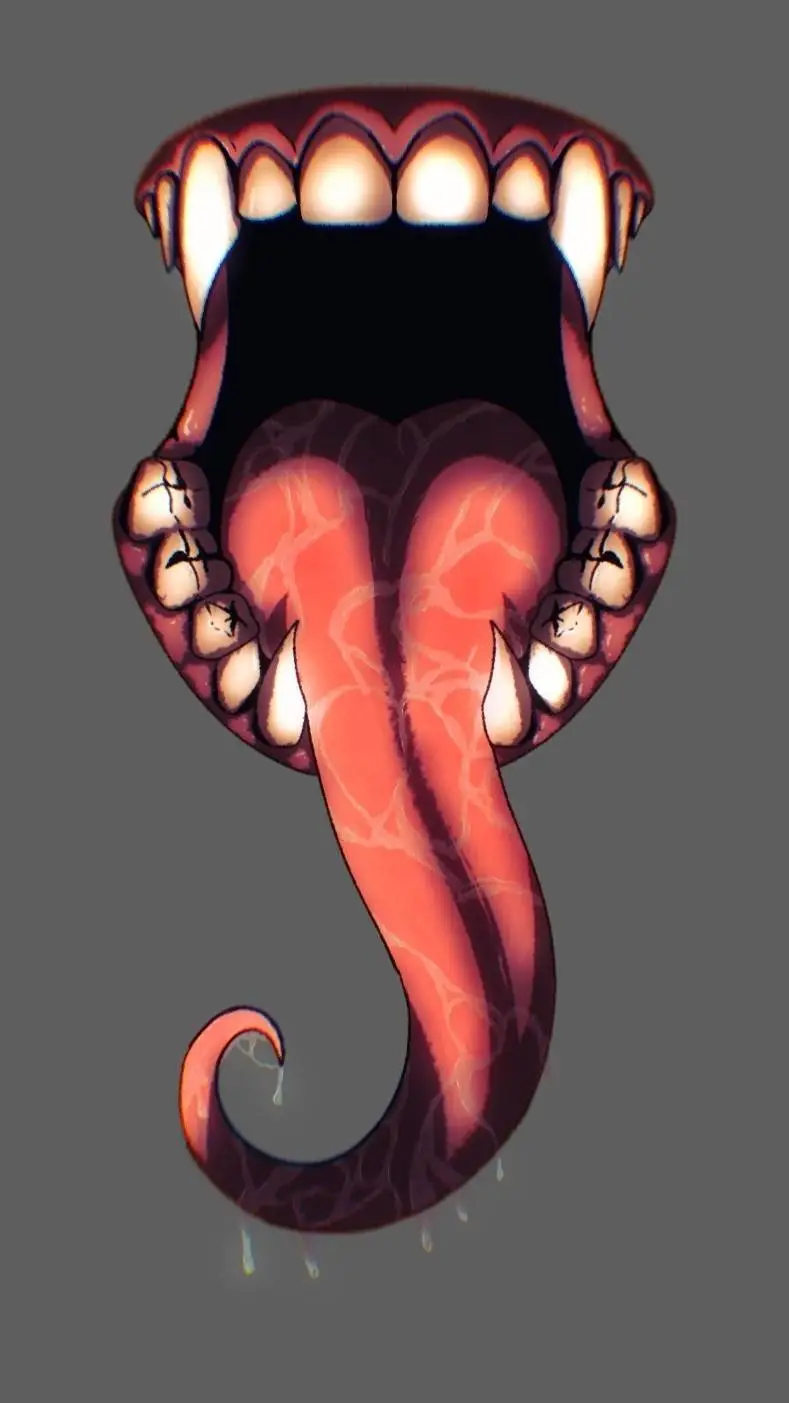 ai character: mouth in the wall background
