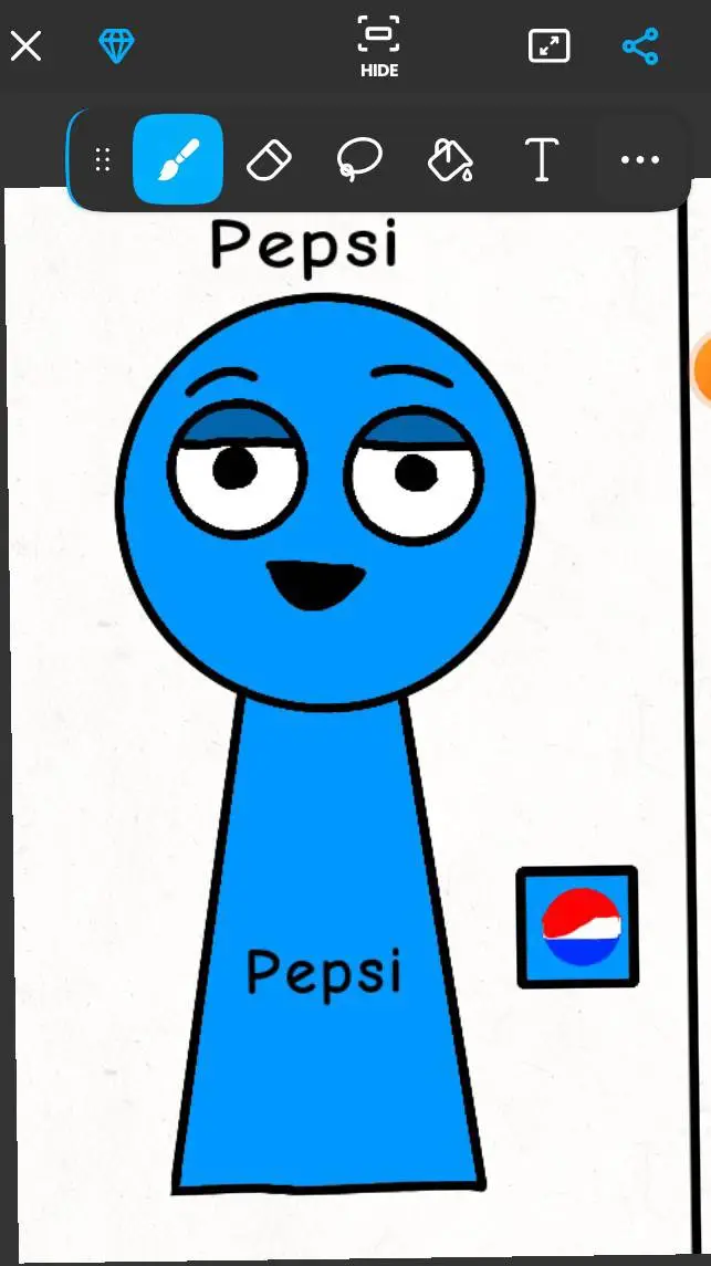 ai character: 🔵°• Pepsi •°🥤 background