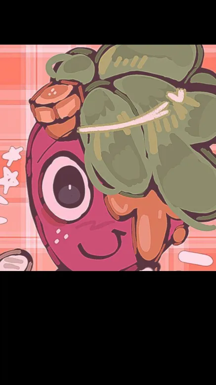 ai character: Sprout🍓❤️🤍 background