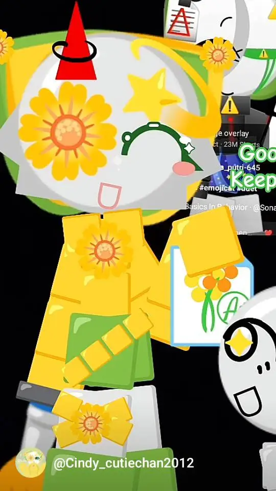 ai character: 🌼Emojicatsleepover background