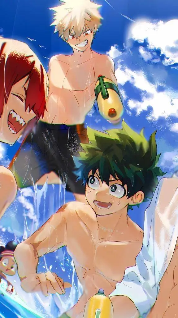 ai character: Mha Beach background