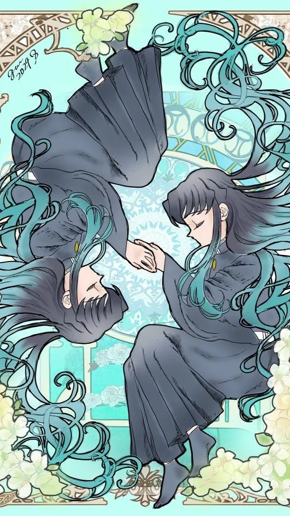 ai character: Yui and Muichiro  background