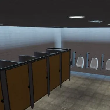 chat with ai character: Roblox bathroom