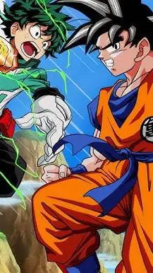 ai character: mha X dbz background