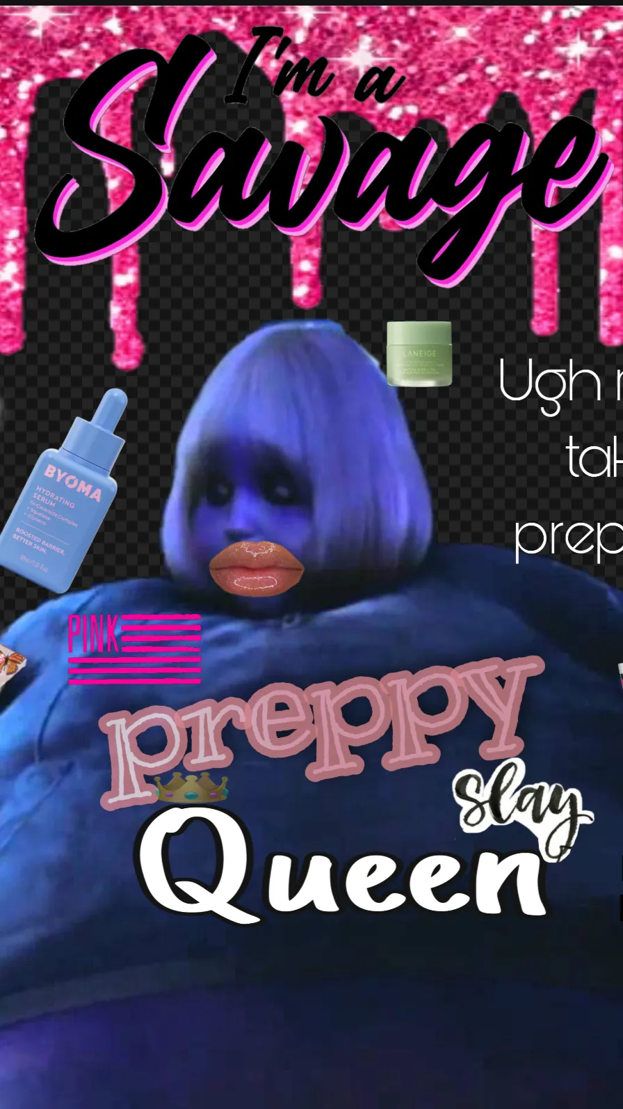 ai character: Preppy violet background