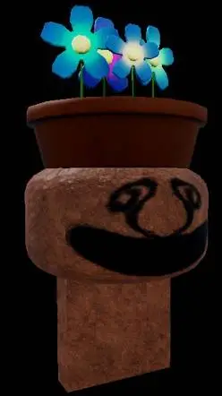 ai character: flowerpot rock w background
