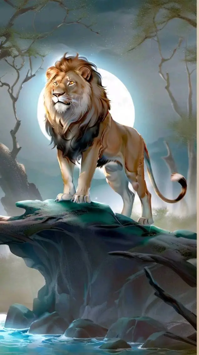 ai character: Male lions background