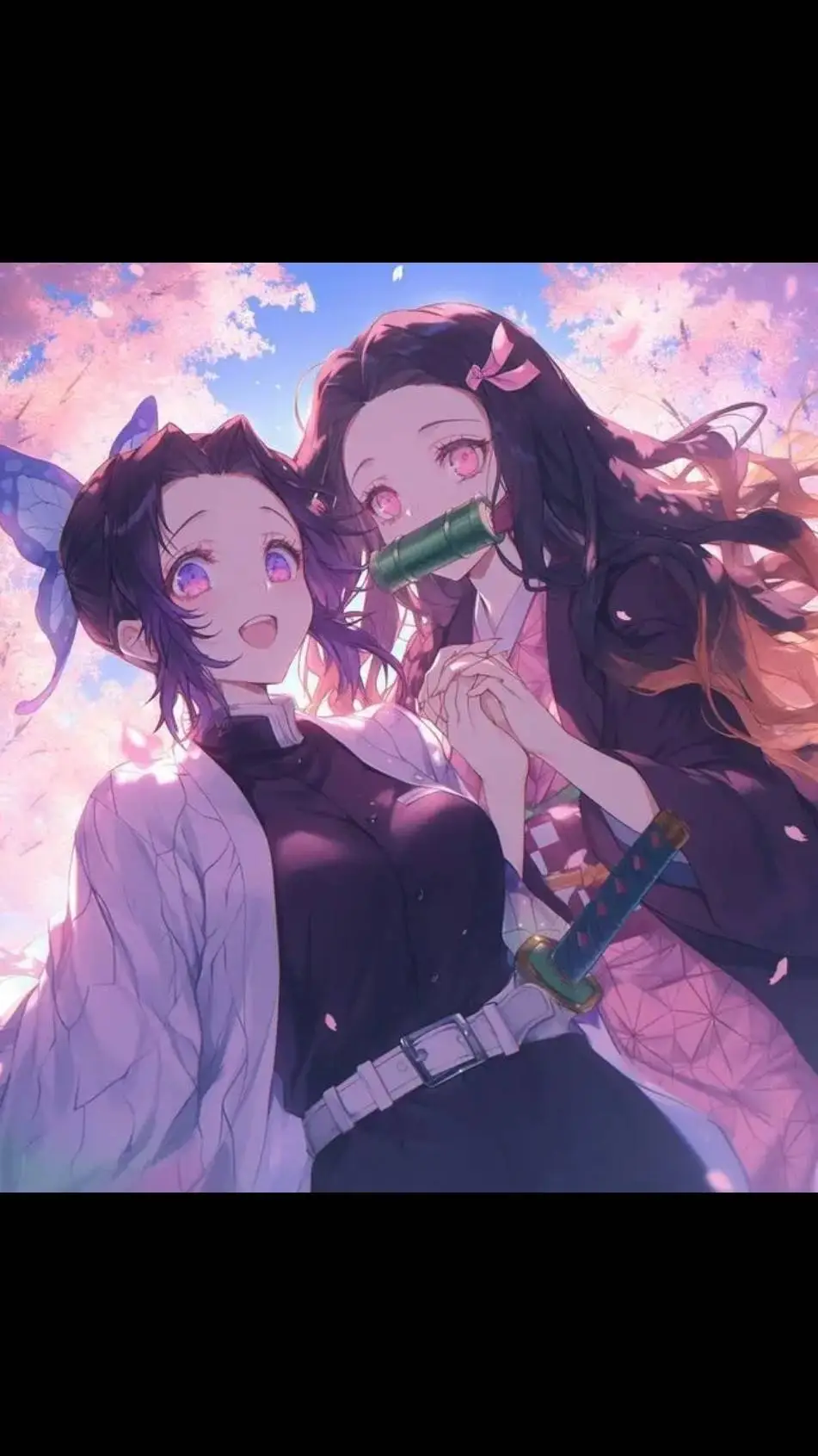 ai character: shinobu & nezuko  background